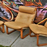 3-x-Mid-1970s-retro-TESSA-LOUNGE-CHAIRS-tan-leather-upholstery-Sold-for-323-2019