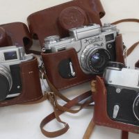 3-x-vintage-USSR-35mm-SLR-Cameras-1-x-FED-5B-1-x-Zopkuu-4-and-1-x-Kiev-4-All-with-original-cases-Sold-for-75-2019