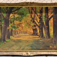 Large-Gilt-Framed-c1930s-European-school-Oil-Painting-IN-THE-GARDENS-Signed-lower-left-but-illegible-70x150cm-Sold-for-62-2019