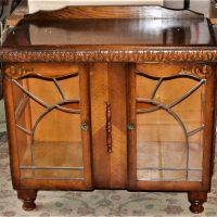 Small-1930s-timber-sideboard-with-glass-leadlight-doors-Sold-for-37-2019