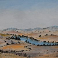 Small-Gilt-framed-DACRE-SMYTH-1923-2008-Oil-Painting-MURRUMBIDGEE-SUMMER-Signed-lower-right-further-signed-titled-dated-1996-verso-14x-Sold-for-37-2019