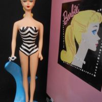 Boxed-Mattel-Nostalgic-Barbie-Series1959-figurine-wearing-black-and-white-swimsuit-numbered-AUS-358-approx-23cm-H-Sold-for-37-2019