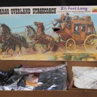 Boxed-Wells-Fargo-Overland-Stagecoach-116-scale-plastic-model-kit-unmade-Sold-for-68-2019