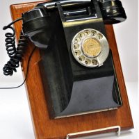 Vintage-Rotary-Dial-Wall-Mount-Phone-Mounted-to-Wooden-Back-Sold-for-68-2019