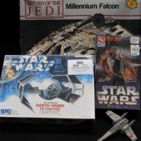 Vintage-STAR-WARS-ERTL-AMT-and-MPC-model-kits-inc-Millennium-Falcon-and-mint-in-box-HAN-SOLO-and-Darth-Vader-Tie-Fighter-etc-Sold-for-81-2019