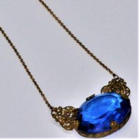 1920s-rolled-gold-gilt-filigree-Necklace-with-large-blue-oval-stone-Sold-for-62-2019