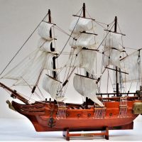 Timber-Scale-MODEL-of-Sailing-Ship-PANDORA-complete-with-sails-anchor-etc-54cm-H-Sold-for-62-2019