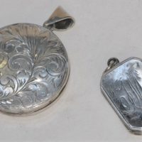 2-x-sterling-silver-lockets-rectangular-hallmarked-Bham-1884-round-hallmarked-Bham-1973-Bicentennial-celebration-Sold-for-62-2019