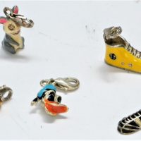 Group-lot-Modern-STERLING-SILVER-Enamelled-Charms-THOMAS-ZABO-others-Cowboy-Hat-Donald-Duck-high-top-basketball-Shoe-etc-some-pieces-mark-Sold-for-47-2019