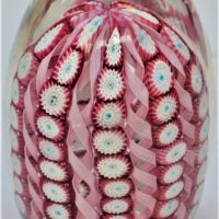 Murano-Fratelli-Toso-egg-shaped-clear-glass-paperweight-with-pink-white-and-blue-millefiori-and-latticinio-inclusions-approx-11cm-H-Sold-for-62-2019