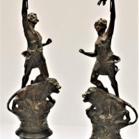 Pair-of-Victorian-French-Spelter-Neo-Classical-style-male-and-female-figures-titled-Le-Pouvoir-and-La-Force-approx-51cm-H-af-Sold-for-99-2019