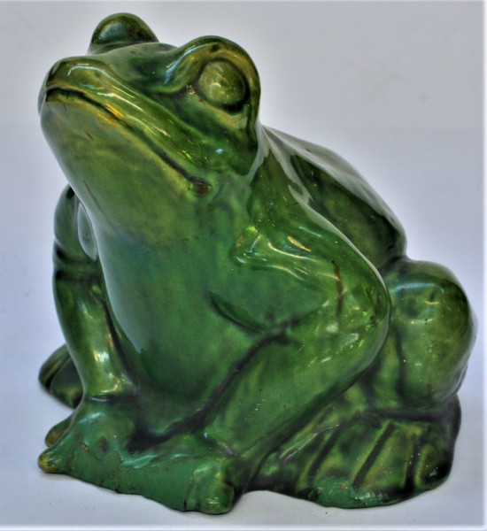 c1891McHugh-Bros-Australian-green-earthenware-pottery-figure-of-a-green ...