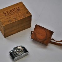 1950s-STAR-LITE-Japan-Miniature-SPY-Camera-Original-Leather-case-in-a-Steky-Camera-wooden-box-Sold-for-81-2020