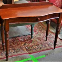 Victorian-Cedar-HALL-Table-single-drawer-serpentine-front-Sold-for-37-2019