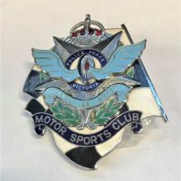 Victorian-POLICE-FORCE-Motor-Sports-Club-Enamel-CAR-BADGE-complete-with-mounts-matching-Embroidered-Cloth-Badge-Sold-for-621-2019