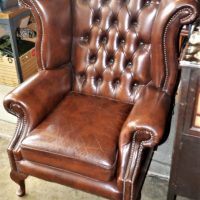 Brown-leather-winged-back-button-back-ARM-chair-Sold-for-174-2020