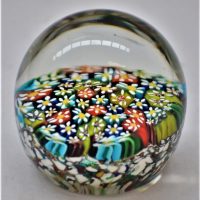 Murano-Millefiori-Art-glass-paperweight-label-to-base-Sold-for-37-2020