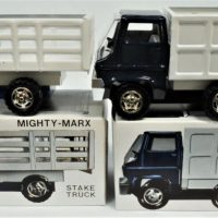 2-x-Mint-Boxed-c1968-Marx-Toys-made-in-Japan-MIGHTY-MARX-Tin-Toy-Trucks-Stake-Truck-Sanitation-Truck-Sold-for-62-2020