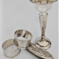 Group-of-STERLING-SILVER-incl-Embossed-nail-buffer-Napkin-Ring-with-etched-detail-Fluted-Bud-Vase-12-5cm-H-all-Hallmarked-Birmingham-Marked-ster-Sold-for-62-2020