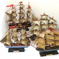 4 x Model ships incl Fragatta, Flying Cloud, Sea Witch & Culty Sark - Sold for $56 - 2016