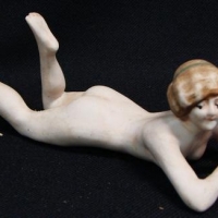 Vintage German bisque bathing beauty - approx 16cm L - Sold for $75 - 2016