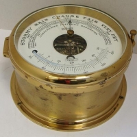 Vintage Ships Stockburger Compensated precision barometer in brass case - Sold for $174 - 2016