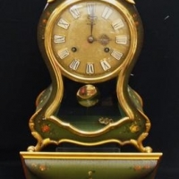 Vintage Swiss Le Castel French style bracket mantel clock with shelf - Sold for $186 - 2016