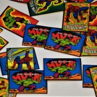 Small-lot-vintage-Marvel-iron-on-patches-inc-The-Hulk-Spiderman-etc-Vivid-colours-Sold-for-112-2019