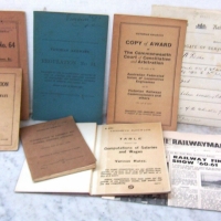 Approx 14 x RAILWAY booklets incl Vic Railways Wages & Condition, 1918, Annual report, Regulation no 76, Employees Awards etc - Sold for $55 - 2014