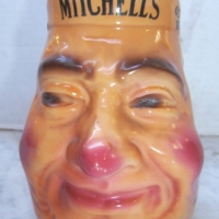 MITCHELL'S Old Irish Whisky coloured character face JUG - Made in England - good cond - Sold for $134 - 2014