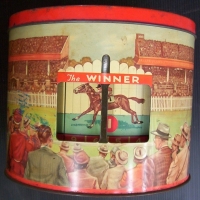 Peak Frean 'THE WINNER' horse racing game BISCUIT TIN - Sold for $293 - 2014
