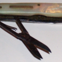 Mother Of Pearl POCKET KNIFE with multiple blades, tweezers, file etc marked to the side Geo Wostenholm & son - Sold for $67 - 2014