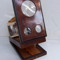 Vintage Russian folding STEREO VIEWER with burr walnut veneer - incl Qty SLIDES - Sold for $232 - 2014