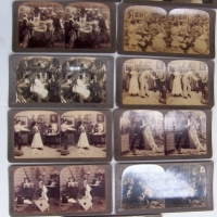 Group lot of 11 STEREOSCOPE VIEWS some with whimsical & comical subjects - Sold for $98 - 2014
