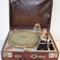 Vintage British made PORTAPHONE Gramophone in faux reptile case with all needles & winder - in good cond - Sold for $134 - 2014