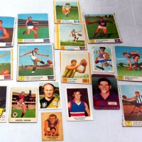 Approx 18 x vintage FOOTBALL Cards - incl Coles Stephens, Fitzroy, Kornies O'Halloran, Scanlens Beattie pop out, bread, qty 70's breakfast food packet - Sold for $140 - 2014