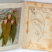Soft cover 1st edit book GUM-NUT Babies written & illus by MAY GIBBS - c1918 - publ Angus & Robertson Ltd, printed by WC Penfold, Sydney - 2 x colour  - Sold for $73 - 2014