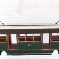 Vintage wooden MODEL of a Melbourne TRAM - made by R & T WEAVEN - 42cm long - Sold for $61 - 2014