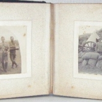 c1899 Photo album with approx 25 photos of soldiers in the BOER WAR - featuring camps, horseman, cannons, cooking etc - Sold for $122 - 2008