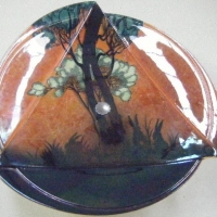 Art Deco Carltonware SHADOW BUNNIES Comport with embossed diamond shape to top & splated base - 235 cms D - Sold for $122 - 2008