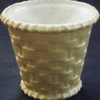 Royal WORCESTER blushware basket weave VASE - c1903 - 85 H x 9cms D - Sold for $67 - 2008