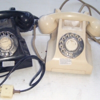 2 x Vintage Bakelite Telephones - Black and Cream - Sold for $122 - 2008