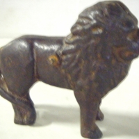 1930's Cast Iron Lion MONEY BOX - 15cm L - Sold for $85 - 2008