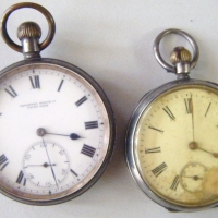 2 x Vintage Half Hunter POCKET WATCHES - incl SSilver Cased and Swiss Made Tavannes Watch Co, both working - Sold for $116 - 2009