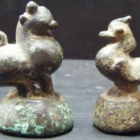 2 x bronze Nepalese figural OPIUM WEIGHTS - Sold for $79 - 2008