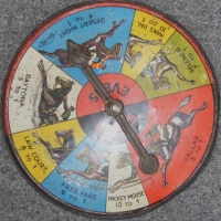 Vintage British Made Tin Reliable Series SPINNING HORSE RACING GAME, featuring the Race Horse Mickey Mouse, d225cm - Sold for $73 - 2009