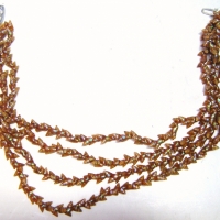 Vintage Four Strand Iridescent ABORIGINAL MARINEER SHELL NECKLACE with Diamante Clasp - Sold for $207 - 2009