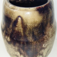 MERRIC BOYD Australian pottery VASE - brown/cream mottled glaze - signed & dated to base Hand craft Boyd 1920 - 17cms H - Sold for $915 - 2009