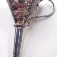 Small Vintage Hallmarked Sterling Silver PERFUME FUNNEL set with Marcasites (one missing) - Sold for $67 - 2009