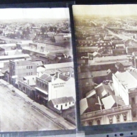 2 x albumen PHOTOGRAPHS - views of BALLARAT - Railway Station, no 10 & Armstrong St, no5 - details in pencil verso - 28 x 36cms - Sold for $134 - 2009
